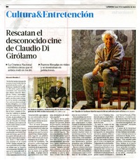 Rescatan el desconocido cine de Claudio Di Girólamo  [artículo] Marcelo Morales C.