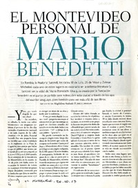 El Montevideo personal de Mario Benedetti  [artículo] Magdalena Andrade