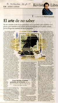 El arte de no saber  [artículo] Rafael Gumucio