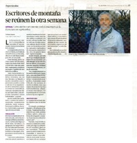 Escritores de montaña se reunen la otra semana  [artículo] Nelson Zapata