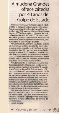 Almudena Grandes ofrece cátedra por 40 años del Golpe de Estado  [artículo]