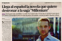 Llega al español la novela que quiere destronar a la saga "Millenium".  [artículo]