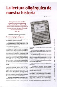 La lectura oligárquica de nuestra historia  [artículo] Mario Garcés