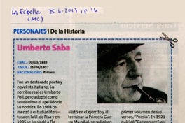 Personajes de la historia : Umberto Saba. [artículo]
