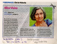 Personajes de la historia : Alice Vieira. [artículo]