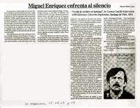 Miguel Enríquez enfrenta al silencio  [artículo] Marino Muñoz Lagos
