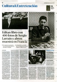 Editan libro con 400 fotos de Sergio Larraín y abren muestra en Francia  [artículo] Javier García.