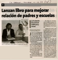 Lanzan libro para mejorar relación de padres y escuelas.  [artículo]