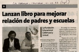 Lanzan libro para mejorar relación de padres y escuelas.  [artículo]