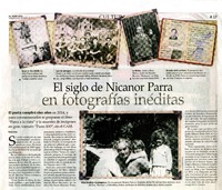 El siglo de Nicanor Parra en fotografías inéditas  [artículo] Iñigo Díaz