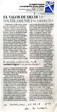 El valor de decir lo políticamente incorrecto  [artículo] Francisco José Folch