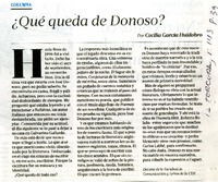 ¿Qué queda de Donoso?  [artículo] Cecilia García-Huidobro