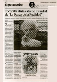 Tocopilla alista estreno mundial de "la danza de la realidad".  [artículo]