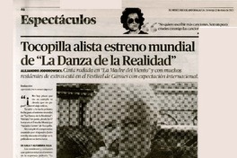 Tocopilla alista estreno mundial de "la danza de la realidad".  [artículo]