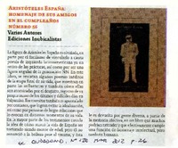 Aristóteles España: Homenaje de sus amigos en el cumpleaños número 56  [artículo] Cristóbal Gaete