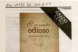 El pequeño odioso. Antología de poetas precoces chilenos  [artículo] Cristóbal Gaete