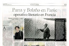 Parra y Bolaño en París: operativo literario en Francia  [artículo] Marilú Ortiz de Rozas