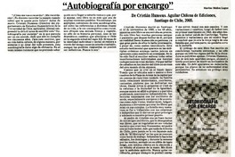 "Autobiografía por encargo"  [artículo] Marino Muñoz Lagos