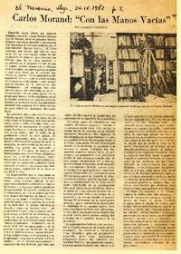Carlos Morand : "Con las manos vacias"  [artículo] Ignacio Valente