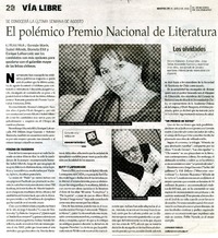 El polémico premio nacional de literatura  [artículo] Leonardo Robles.