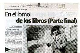 En el lomo de los libros (parte final)  [artículo] Arturo Volantines.