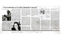 "Acercamiento a un ojo llamado cacería"  [artículo] Ana Montrosis.