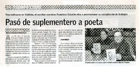 Pasó de suplementero a poeta  [artículo] Susana Herrera Delgado.