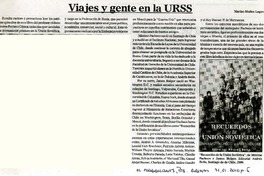 Viajes y gente en la URSS  [artículo] Marino Muñoz Lagos.