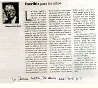 Escribir para los niños  [artículo] Marino Muñoz Lagos.