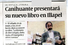 Canihuante presentará su nuevo libro en Illapel.  [artículo]