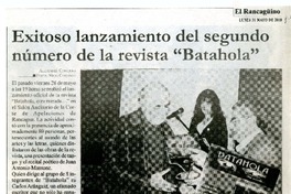 Exitoso lanzamiento del segundo número de la revista "Batahola"  [artículo] Alejandra Conejera.