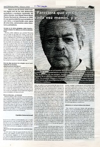 "Pareciera que en Chile se lee cada vez menos, y eso es un asunto grave" (entrevista)  [artículo]