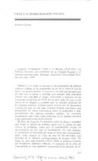 Chile y el mundo durante 1970-1973  [artículo] Roberto Durán.
