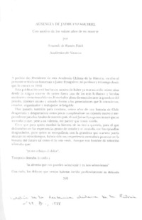 Ausencia de Jaime Eyzaguirre  [artículo] Armando de Ramón Folch.