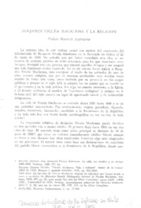 Benjamin Vicuña Mackenna y la religión  [artículo] Walter Hanisch Espíndola.