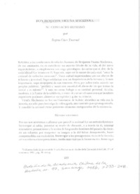 Don Benjamín Vicuña Mackenna, su contacto humano  [artículo] Regina Claro Tocornal.