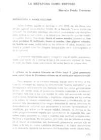 La metáfora como refugio (entrevista)  [artículo] Marcela Prado Traverso.