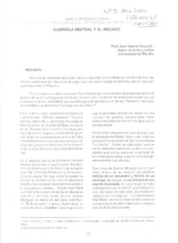 Gabriela Mistral y el recado  [artículo] Juan Gabriel Araya