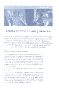 Cabeza de ovni: Historia y memoria (entrevista)  [artículo]
