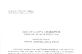 Mito, épita, utopía: a propósito de los trenes se van al purgatorio  [artículo] Mario Lillo Cabezas.