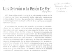 Luis Oyarzún o la pasión de ver  [artículo] Jorge Millas.