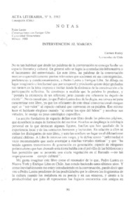 Intervención al margen  [artículo] Carmen Foxley.