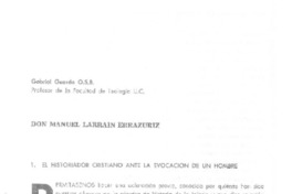 Manuel Larraín Errázuriz  [artículo] Gabriel Guarda.