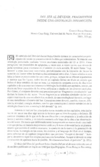 Del ser al devenir, fragmentos desde una ontología dinamicista  [artículo] Carla Cordua.