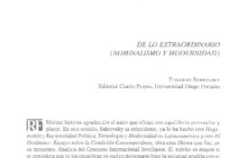 De lo extraordinario (nominalismo y modernidad)  [artículo] Gabriel Sanhueza G.