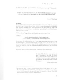 Otro radioteatro más: El escritor escrito en la Tía Julia y el escribidor de Mario Vargas Llosa  [artículo] Brent J. Carbajal.