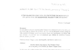 Otro radioteatro más: El escritor escrito en la Tía Julia y el escribidor de Mario Vargas Llosa  [artículo] Brent J. Carbajal.