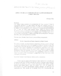 Aspectos de la composición en canto general de Pablo Neruda  [artículo] Monique Plaa.