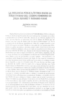 La Violencia pública íntima hacia la subjetividad del cuerpo femenino en Julia Alvárez y Rosario herre  [artículo] :