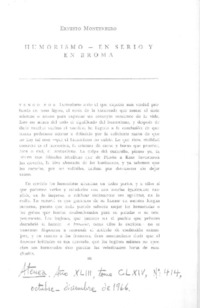 Humorismo : en serio y en broma. [artículo]